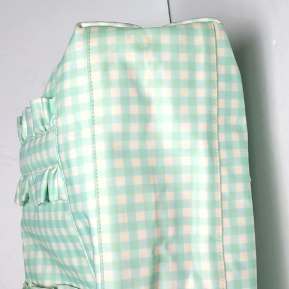 Stoney Clover Lane Ruffle Tote Bag Mint Chip Gingham - Picture 7 of 16